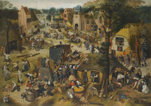 A Performance Of The Farce Een Cluyte Van Plaeyerwater At A
Village Kermesse - view 1