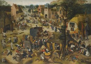 A Performance Of The Farce Een Cluyte Van Plaeyerwater At AVillage Kermesse