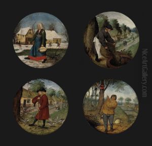 She Carries The Fire In One Hand And Water In The Other by Pieter The Younger Brueghel