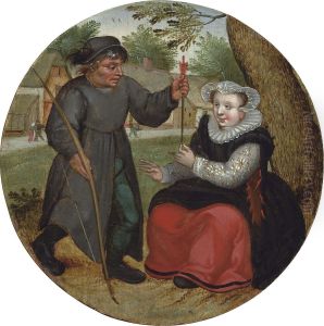 A Burgher Handing An Arrow To A Lady