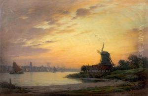 Moulin Au Bord De La Lagune by Victor Brugairolles
