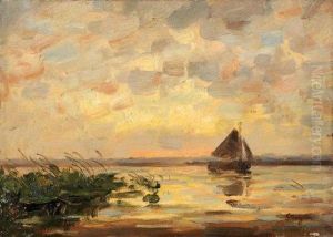 Marine, Coucher De Soleil by Victor Brugairolles