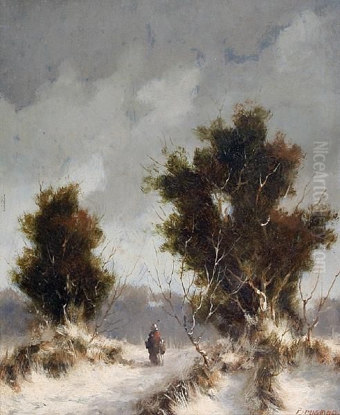 Winter Landscape With Figure - view 1