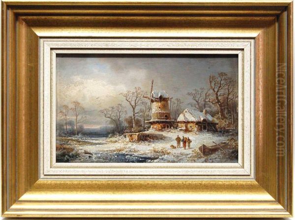 Winterlandschaft Mit Windmuhle - view 1