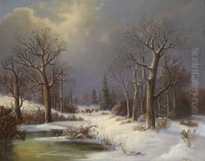 Winterlandschaft Mit Rehen