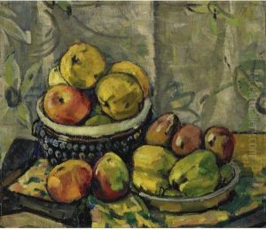 Fruchte In Zwei Schalen by Hans Bruhlmann