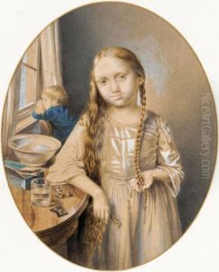 Young Girl Brushing Her Her