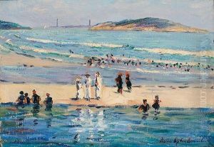 Good Harbor Beach - Twin Lights, East Gloucester by Louise Upton Brumback