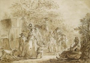 La Descente De La Diligence by Louis Auguste Brun De Versoix