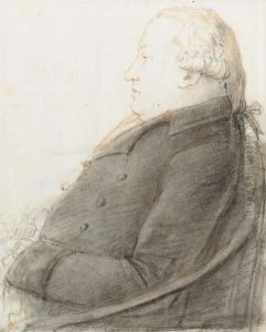 Portrait D'homme A Mi-corps Assis De Profil A Gauche by Louis Auguste Brun De Versoix