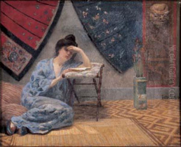Europeenne Dans Un Decor Japonisant - view 1