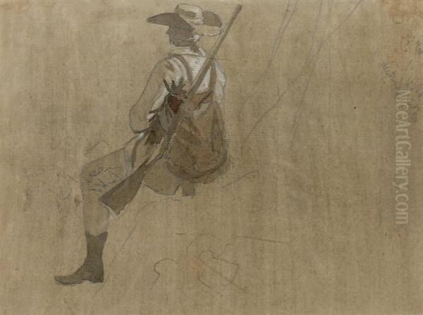 Seated Hunter, Left Profile. - view 1