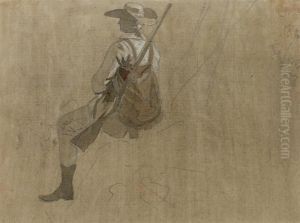Seated Hunter, Left Profile.
