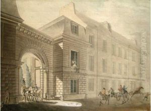 Entree D'un Hotel Particulier Parisien, Date 1787. by Louis-Auguste Brun