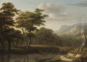 An Extensive Wooded Landscape by Lazarre Brunadet