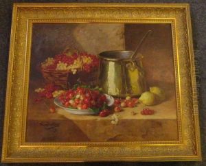 Nature Morte Aux Cerises Et Aux Groseilles by Alphonse de Neuville