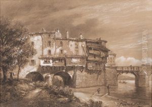 Le Pont by Alfred Louis Brunet-Debaines