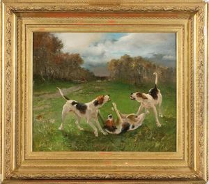Cani Che Giocano by Pierre Auguste Brunet-Houard
