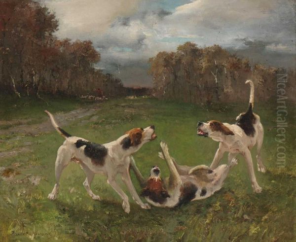 Spielende Jagdhunde - view 1