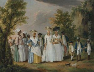 A Group Of Creole Women And Their Servants In Dominica