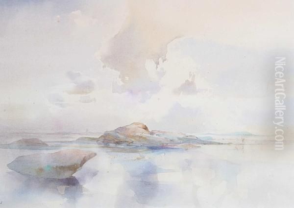 La Rocque With Seymour Tower In Thebackground, Signed, Watercolour - view 1