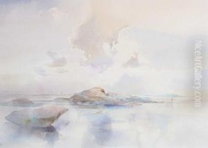 La Rocque With Seymour Tower In Thebackground, Signed, Watercolour by Frederick Sands Brunner