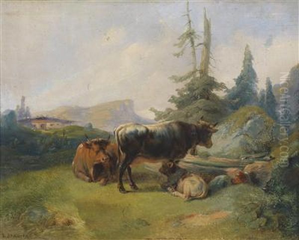 Cows Reposing On An Alp - view 1