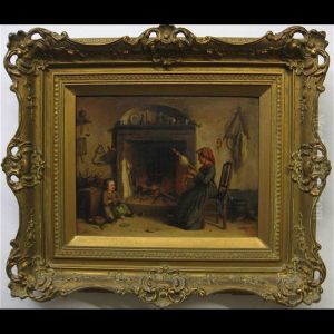 At The Fireplace by E. Bruno