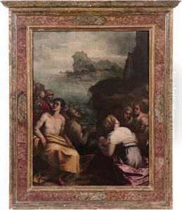 Scena Biblica (predica Di Sant'antonio Ai Pesci) by Domenico Riccio Brusasorzi