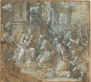 The Adoration Of The Magi by Domenico Riccio Brusasorzi
