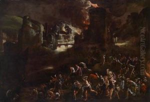 Aeneas Tragt Seinenvater Anchises Aus Dem Brennenden Troja