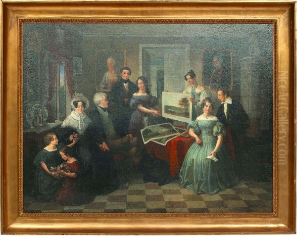 Brukspatron Gustaf Howing Pa Floda Med Sin Familj - view 1