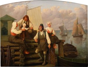 Fiskarfamilj Pa Kajen by Gustaf Brusewitz