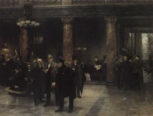 An Der Borse. by Ferdinand Brutt