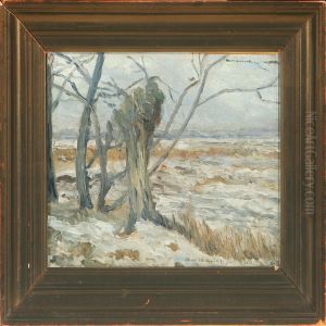 Winter Landscape With Bare Trees by Sven Bruun