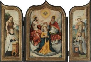 Central Panel: The Coronation Of The Virgin by Bartholomaeus, the Elder Bruyn