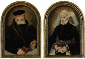 Portrait Of A Gentleman, Half-length, With A Glove And A Book by Bartholomaeus, the Elder Bruyn