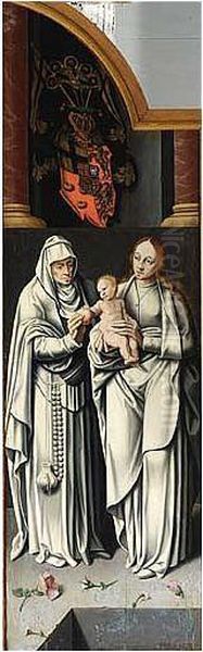 Two Side Wings Of An Altar Piece Ordered By The Kurfurst And Archbishop Of Cologne Johann Gebhard I (c.1518-1562), Count Von Mansfeld: St. John The Baptist; Madonna And Child With St. Anne - view 1