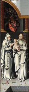 Two Side Wings Of An Altar Piece Ordered By The Kurfurst And Archbishop Of Cologne Johann Gebhard I (c.1518-1562), Count Von Mansfeld: St. John The Baptist; Madonna And Child With St. Anne by Bartholomaeus, the Elder Bruyn
