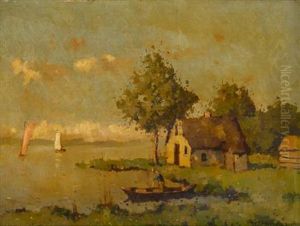Cottage By The Lake by Nicolaas Bruynesteyn