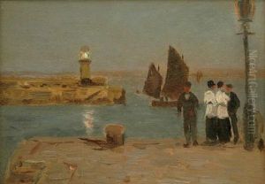 Quayside Brittany by Charles David Jones Bryant