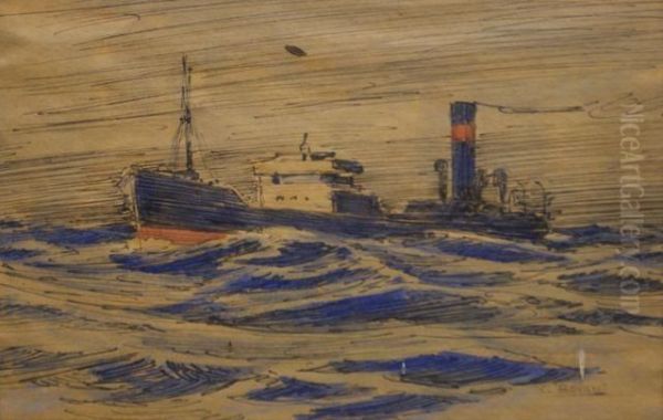 Steamer At Sea - view 1