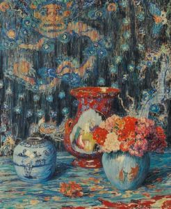 Vermillion, Blue And Gold by Maude Drein Bryant