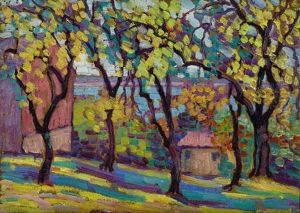 Houses Along The River by Maude Drein Bryant