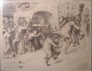 'illustrations-robert Burns, The De'ils Awa Wi' The Exiseman', Etchings, 22cm X 28.5cm, Framed by Robert Bryden