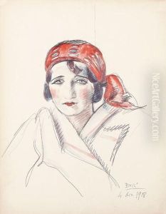 Figura Con Foulard by Anselmo Bucci