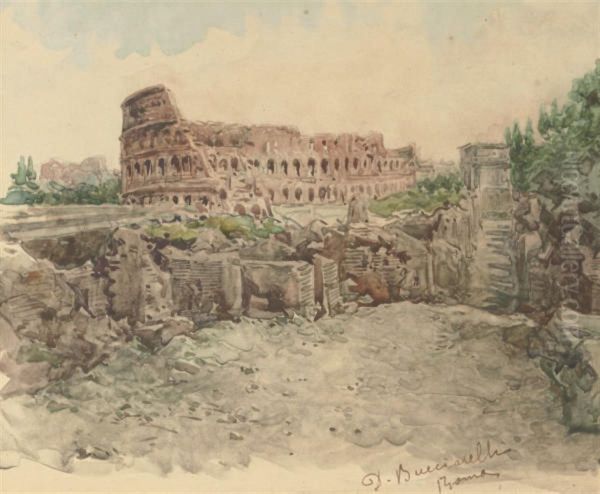 Castel Sant Angelo From The Tiber, Rome; And The Forum, Rome(illustrated) - view 1