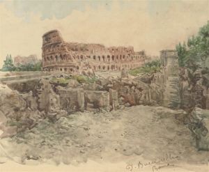 Castel Sant Angelo From The Tiber, Rome; And The Forum, Rome(illustrated) by Daniele Bucciarelli