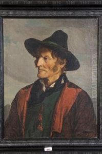 Portrait Of A Young Man And His Elderly Father by Josef Bche
