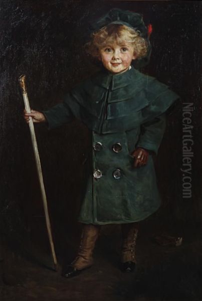 Portrait Of A Young Boy In Green Coat - view 1